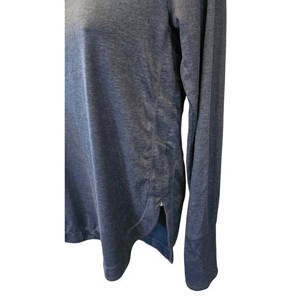 Athleta navy rounded hem revive performance top with thumb holes EUC running XS - Picture 4 of 8